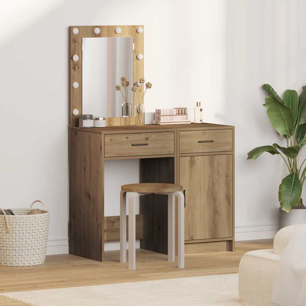 Schminktisch mit Tür 2 pcs Braun 50 x 41 x 135 cm Holzwerkstoff