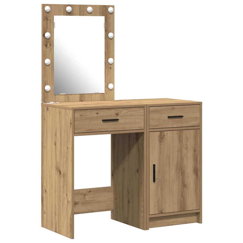 Schminktisch mit Tür 2 pcs Braun 50 x 41 x 135 cm Holzwerkstoff