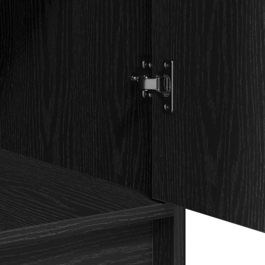 Schminktisch mit Spiegelbeleuchtung 3 pcs Schwarz Holzwerkstoff