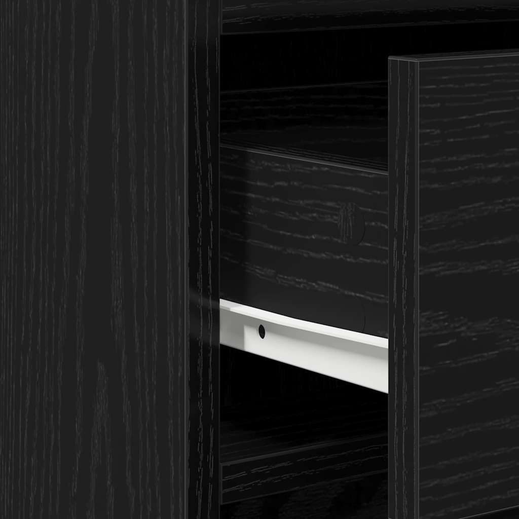 Schminktisch mit Spiegelbeleuchtung 3 pcs Schwarz Holzwerkstoff