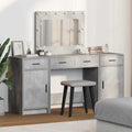 Schminktisch mit Spiegelbeleuchtung 3 pcs Grau Holzwerkstoff
