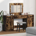 Schminktisch mit Spiegelbeleuchtung 3 pcs Braun Holzwerkstoff