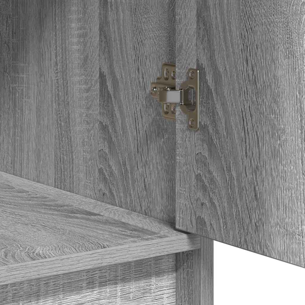 Schminktisch mit Spiegelbeleuchtung 3 pcs Grau Holzwerkstoff