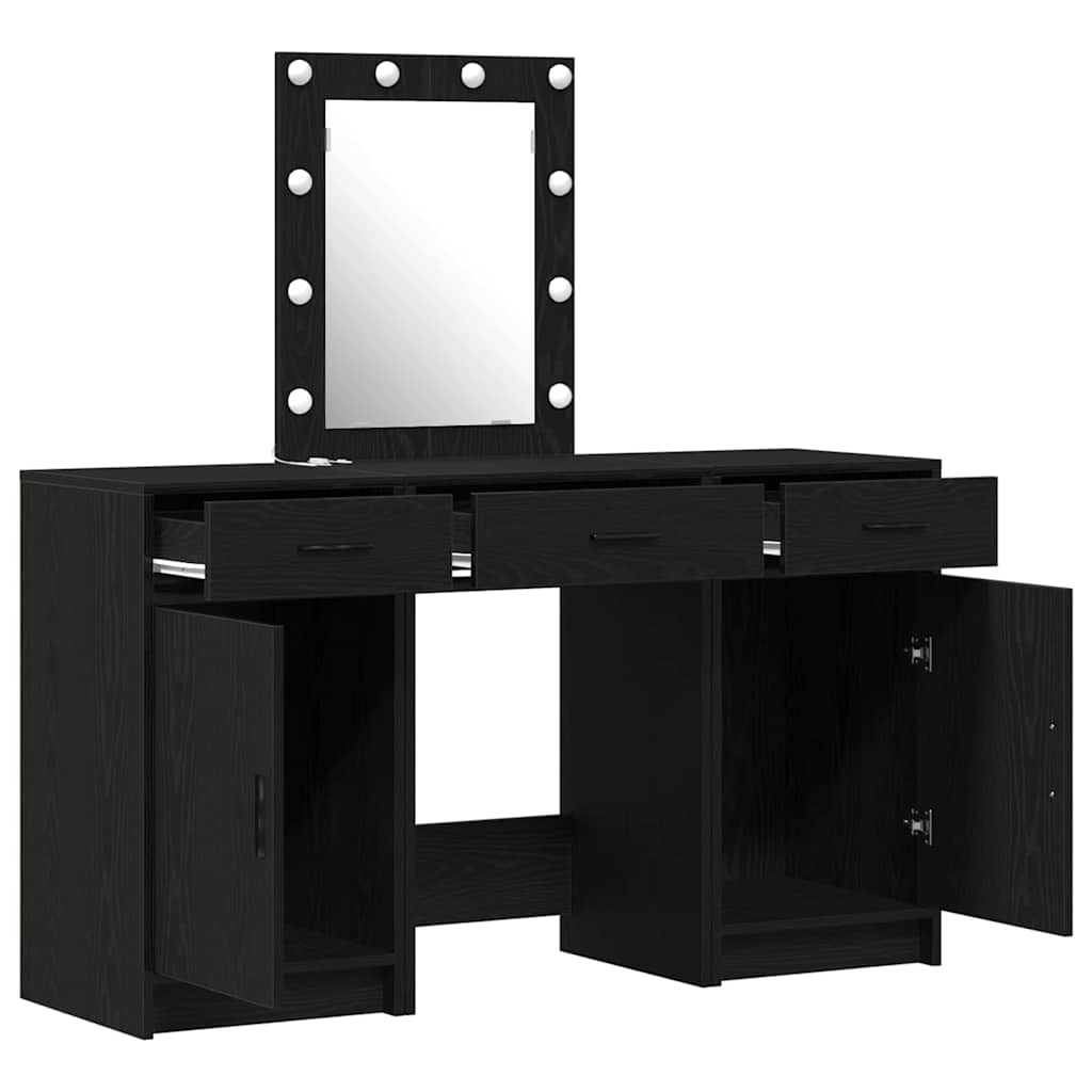 Schminktisch mit Tür Schwarz 50 x 41 x 135 cm Holzwerkstoff