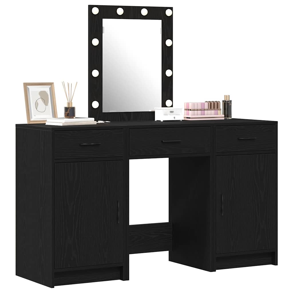 Schminktisch mit Tür Schwarz 50 x 41 x 135 cm Holzwerkstoff
