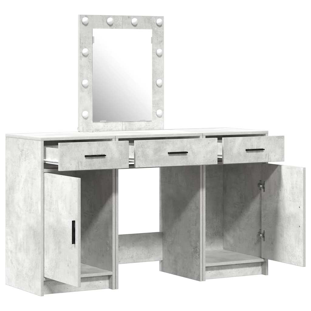 Schminktisch mit Schubladen Grau 50 x 41 x 135 cm Holzwerkstoff