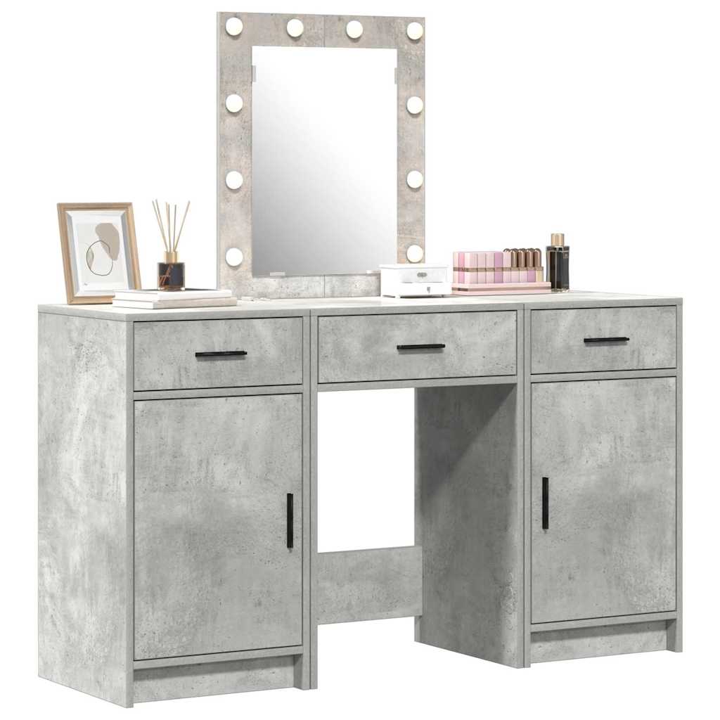 Schminktisch mit Schubladen Grau 50 x 41 x 135 cm Holzwerkstoff