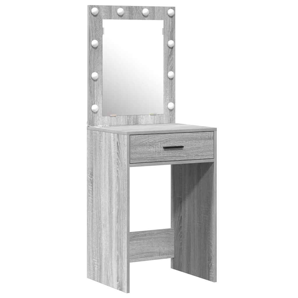 Schminktisch mit Schubladen Grau 50 x 41 x 135 cm Holzwerkstoff