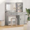 Schminktisch mit Spiegelbeleuchtung 2 pcs Grau Holzwerkstoff