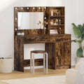 Schminktisch mit Spiegelbeleuchtung 2 pcs Braun Holzwerkstoff