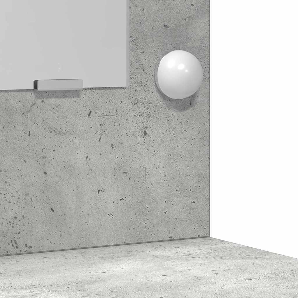 Schminktischset mit LED mit Tür 2 pcs Beton Grau Holzwerkstoff