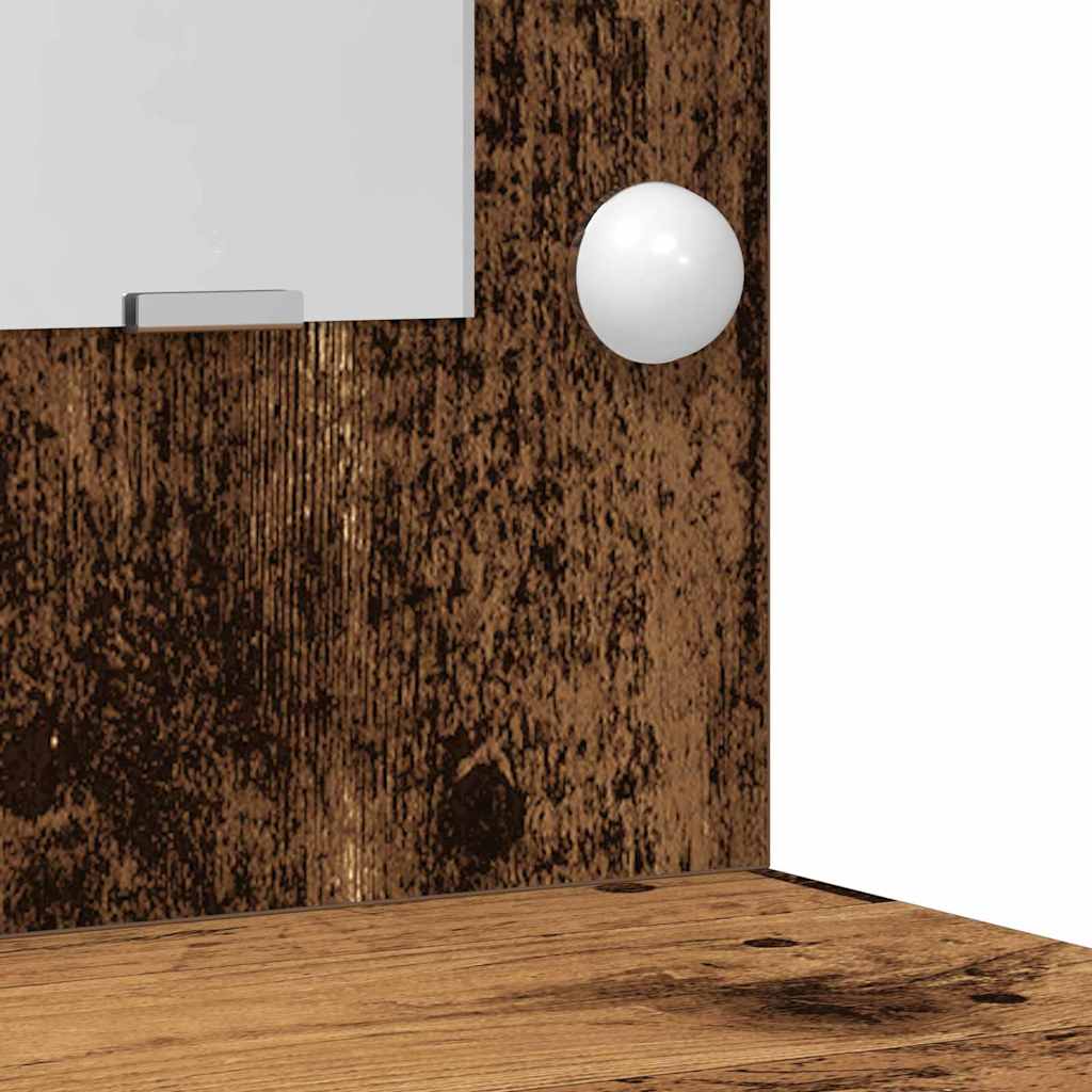 Schminktischset mit LED mit Regal 3 pcs Altholz Holzwerkstoff