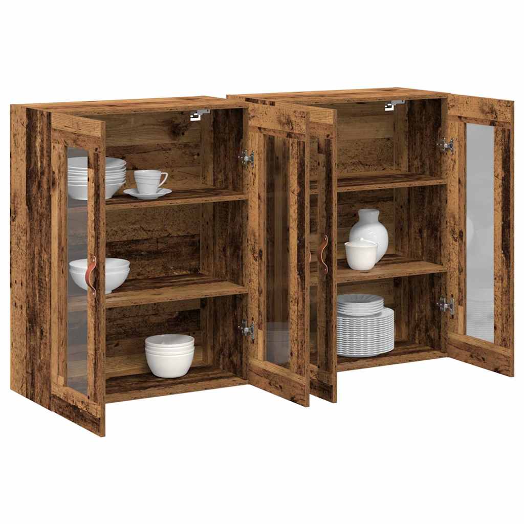Wandschränke 2 pcs Altholz 69,5 x 34 x 90 cm Holzwerkstoff