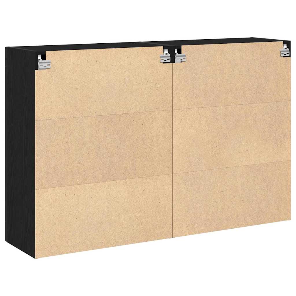 Wandschränke 2 pcs Schwarz Eichen-Optik 69,5 x 34 x 90 cm