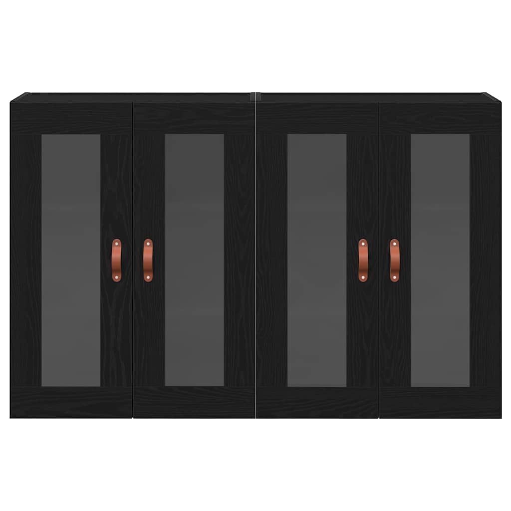 Wandschränke 2 pcs Schwarz Eichen-Optik 69,5 x 34 x 90 cm