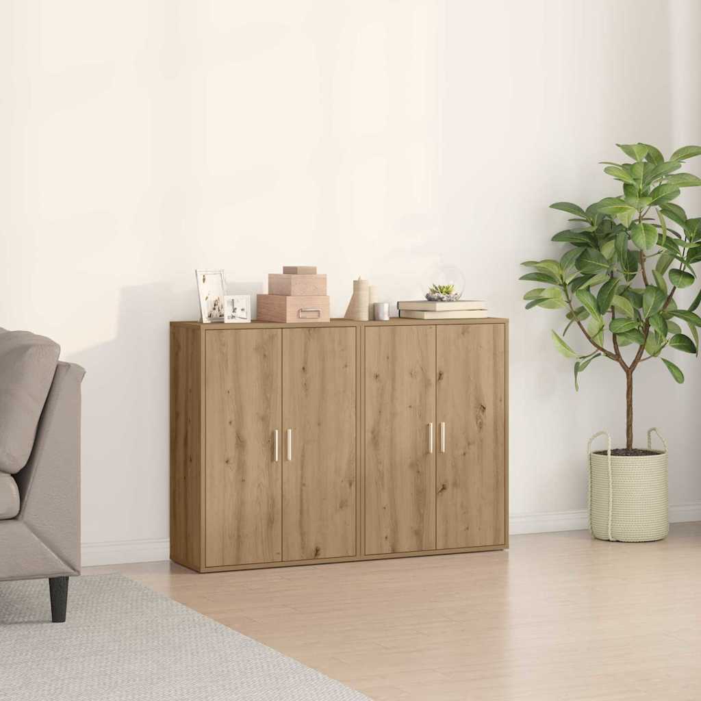 Sideboard 2 pcs Artisan-Eiche 60 x 31 x 84 cm Holzwerkstoff
