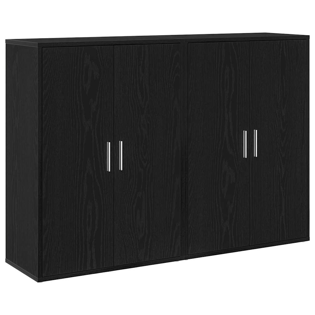 Sideboard 2 pcs Schwarz Eichen-Optik 60 x 31 x 84 cm