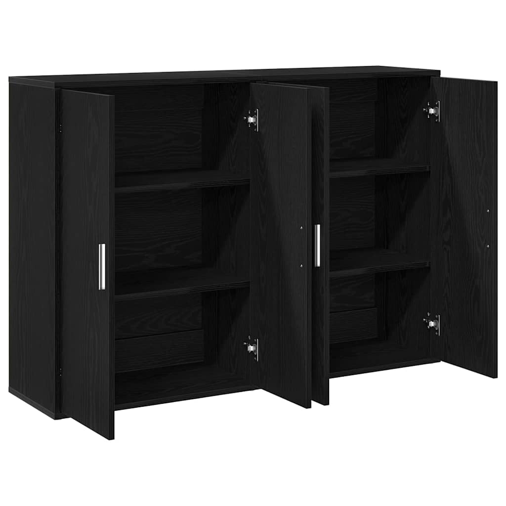 Sideboard 2 pcs Schwarz Eichen-Optik 60 x 31 x 84 cm