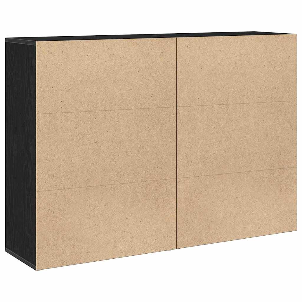 Sideboard 2 pcs Schwarz Eichen-Optik 60 x 31 x 84 cm
