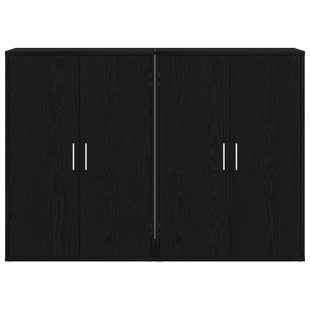 Sideboard 2 pcs Schwarz Eichen-Optik 60 x 31 x 84 cm