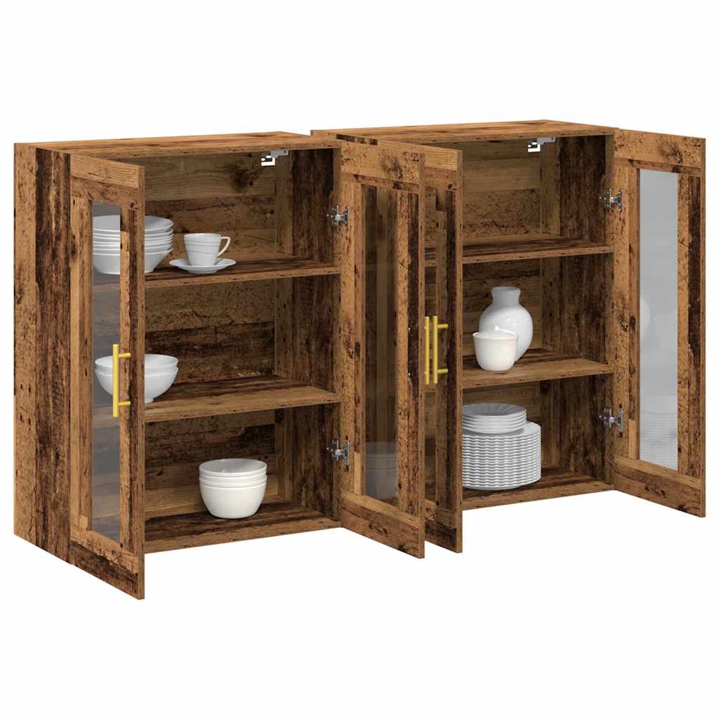 Wandschränke 2 pcs Altholz 69,5 x 34 x 90 cm Holzwerkstoff