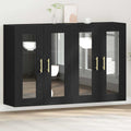 Wandschränke 2 pcs Schwarz Eichen-Optik 69,5 x 34 x 90 cm