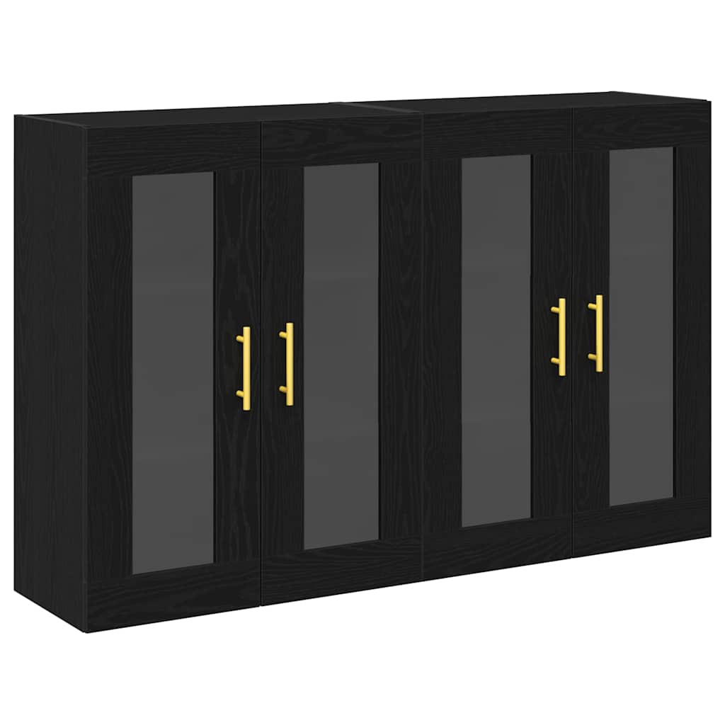 Wandschränke 2 pcs Schwarz Eichen-Optik 69,5 x 34 x 90 cm