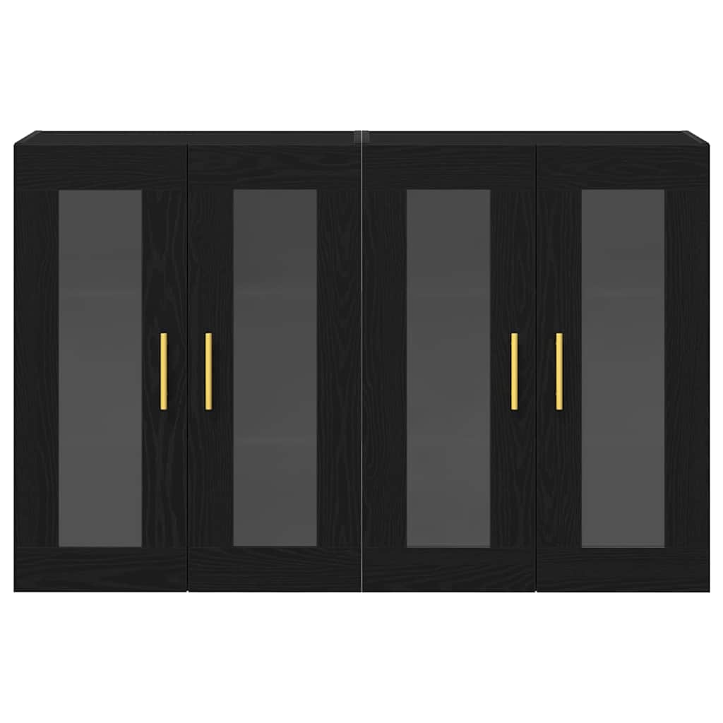 Wandschränke 2 pcs Schwarz Eichen-Optik 69,5 x 34 x 90 cm