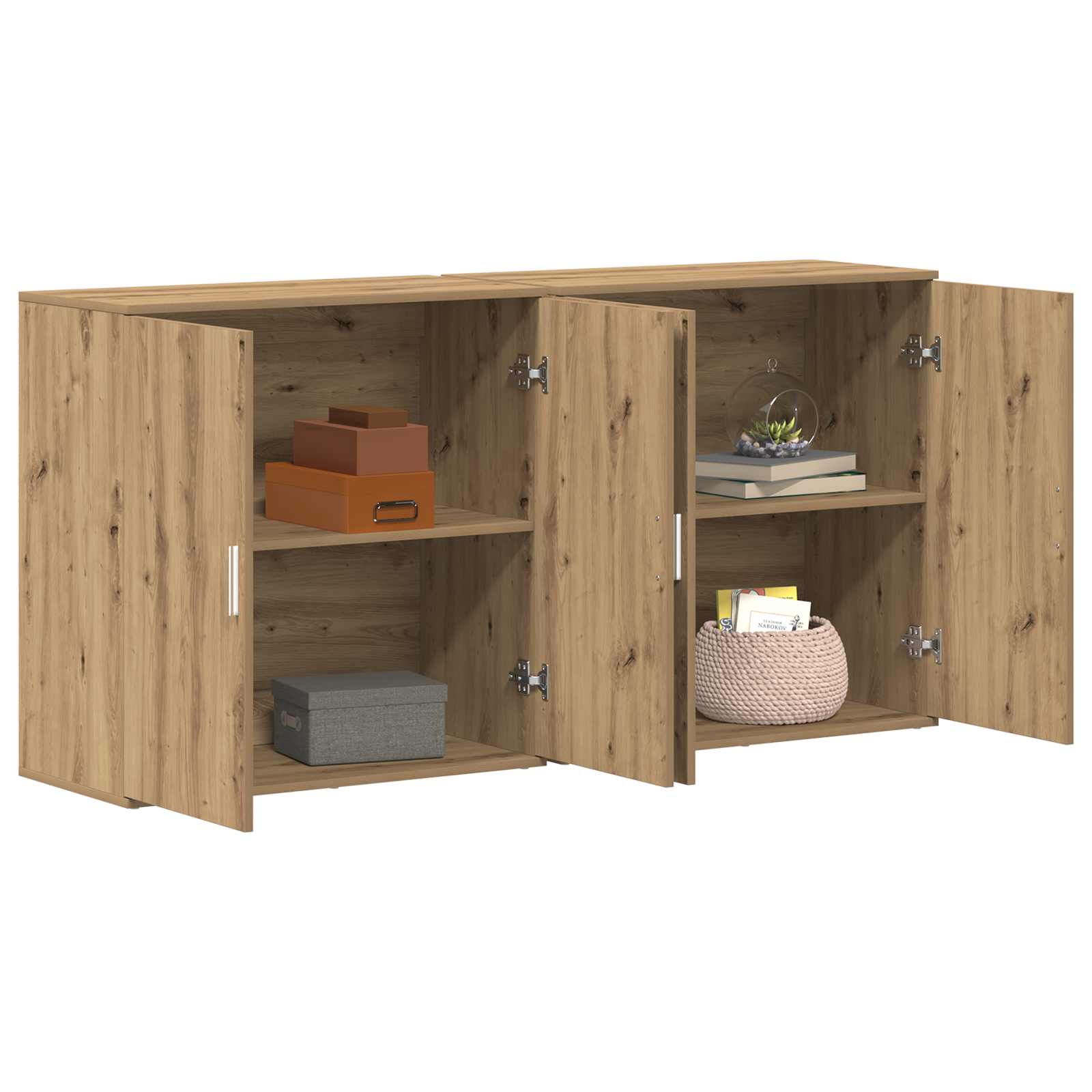 Sideboard 2 pcs Artisan-Eiche 79 x 38 x 80 cm Holzwerkstoff