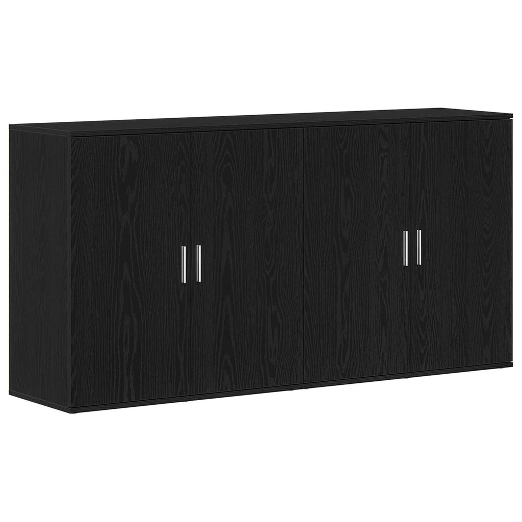 Sideboard 2 pcs Schwarz Eichen-Optik 79 x 38 x 80 cm