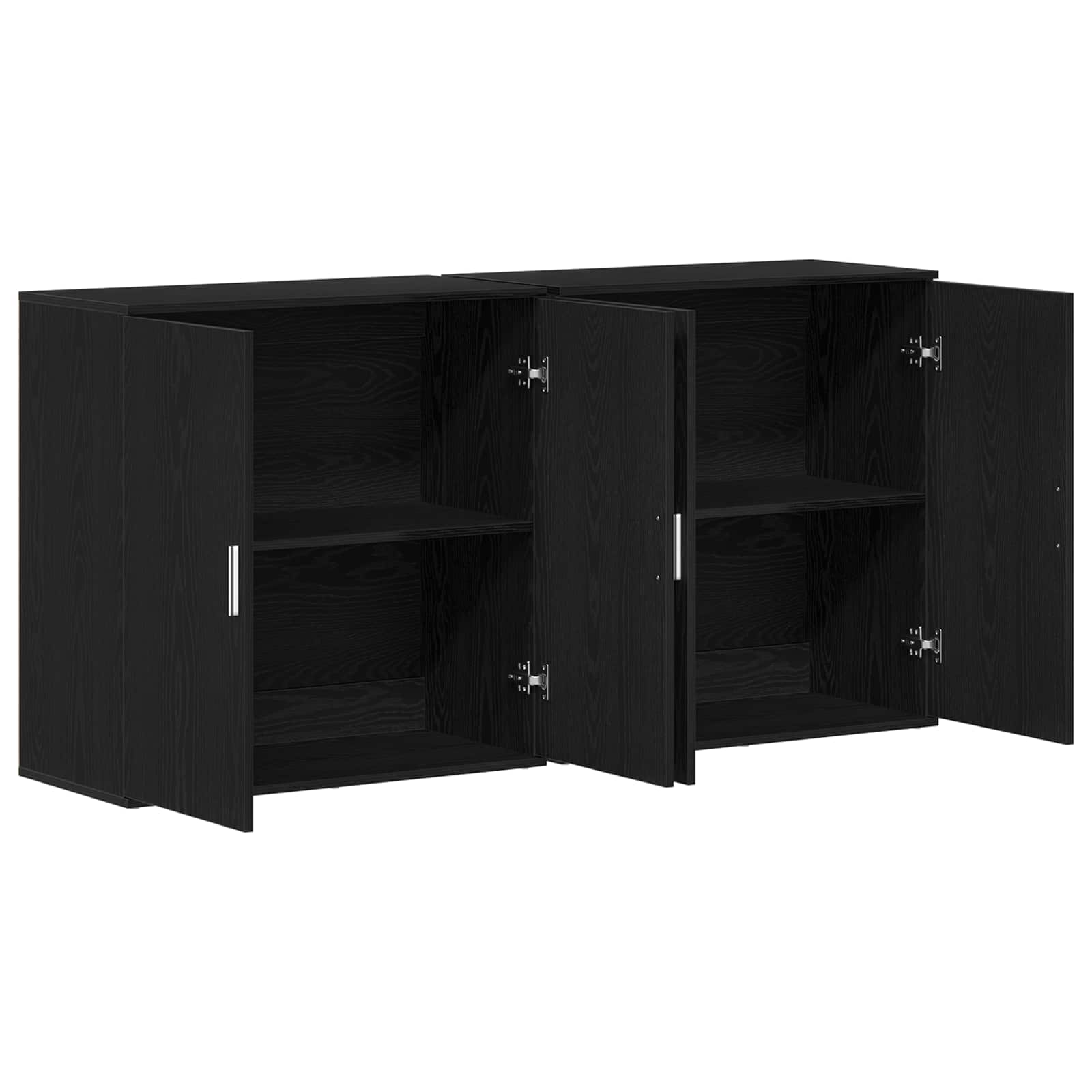 Sideboard 2 pcs Schwarz Eichen-Optik 79 x 38 x 80 cm