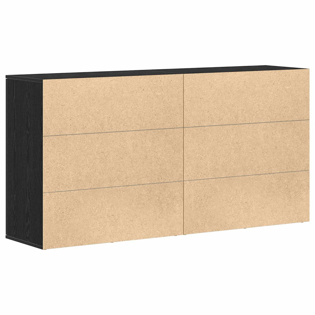 Sideboard 2 pcs Schwarz Eichen-Optik 79 x 38 x 80 cm