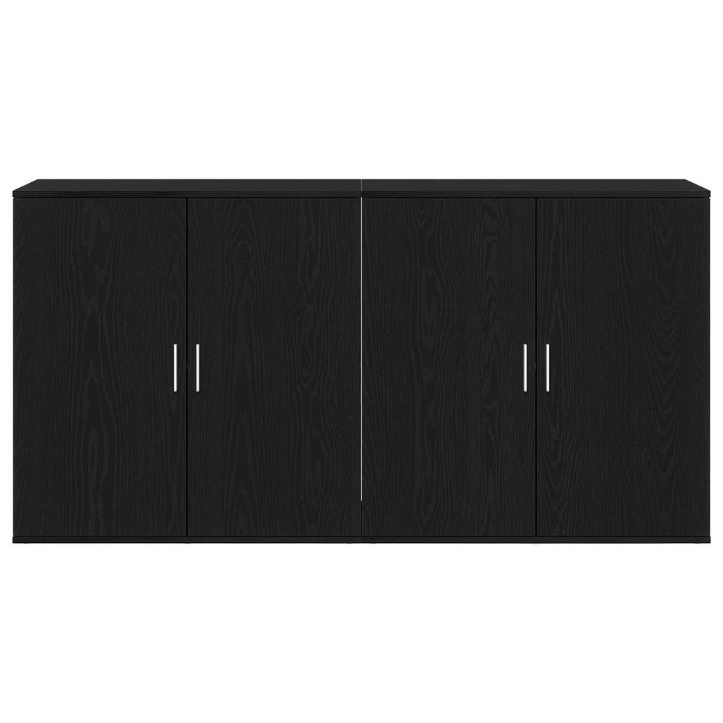 Sideboard 2 pcs Schwarz Eichen-Optik 79 x 38 x 80 cm