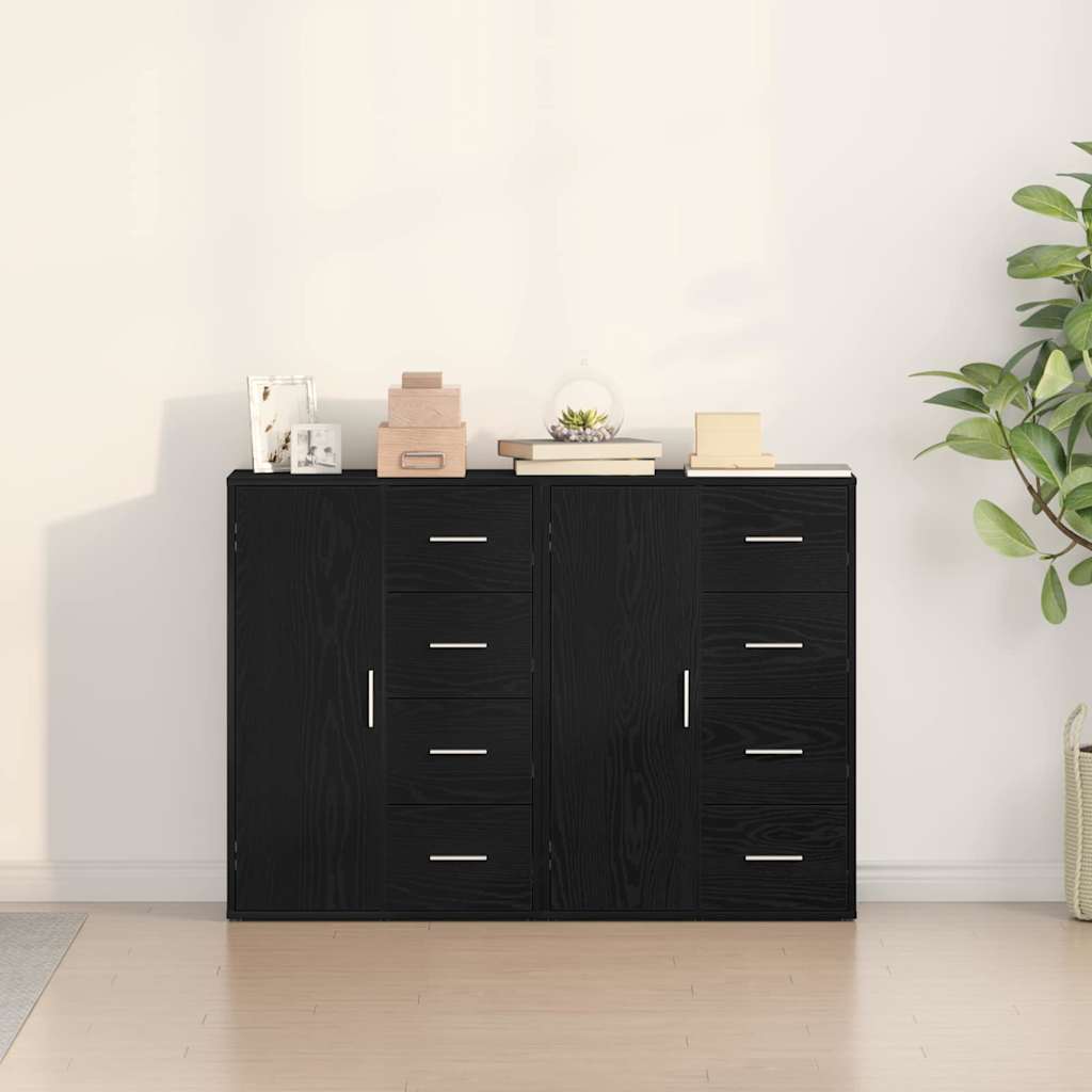 Sideboard 2 pcs Schwarz Eichen-Optik 60 x 31 x 84 cm