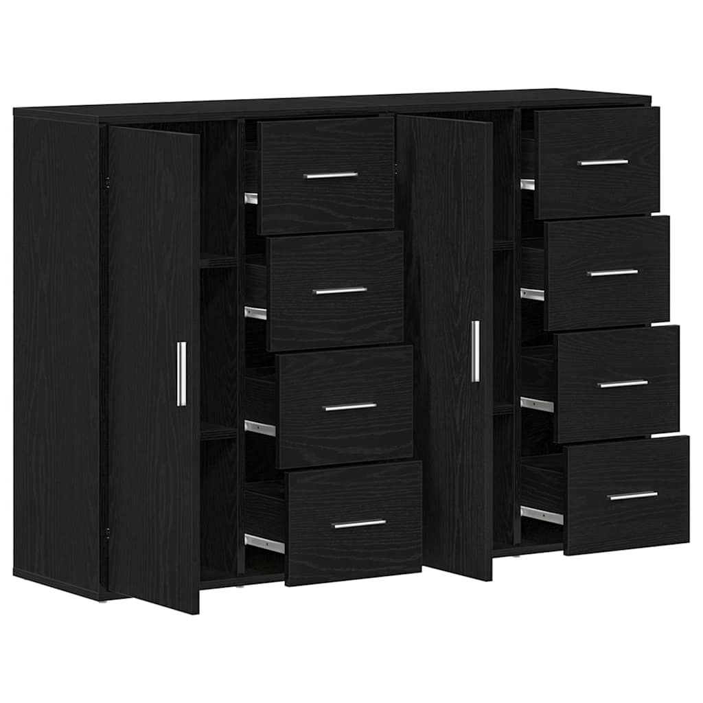 Sideboard 2 pcs Schwarz Eichen-Optik 60 x 31 x 84 cm
