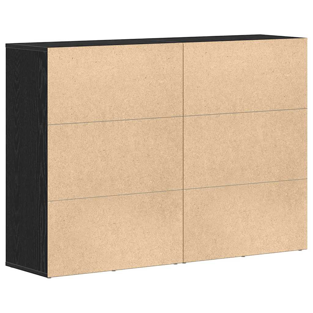 Sideboard 2 pcs Schwarz Eichen-Optik 60 x 31 x 84 cm