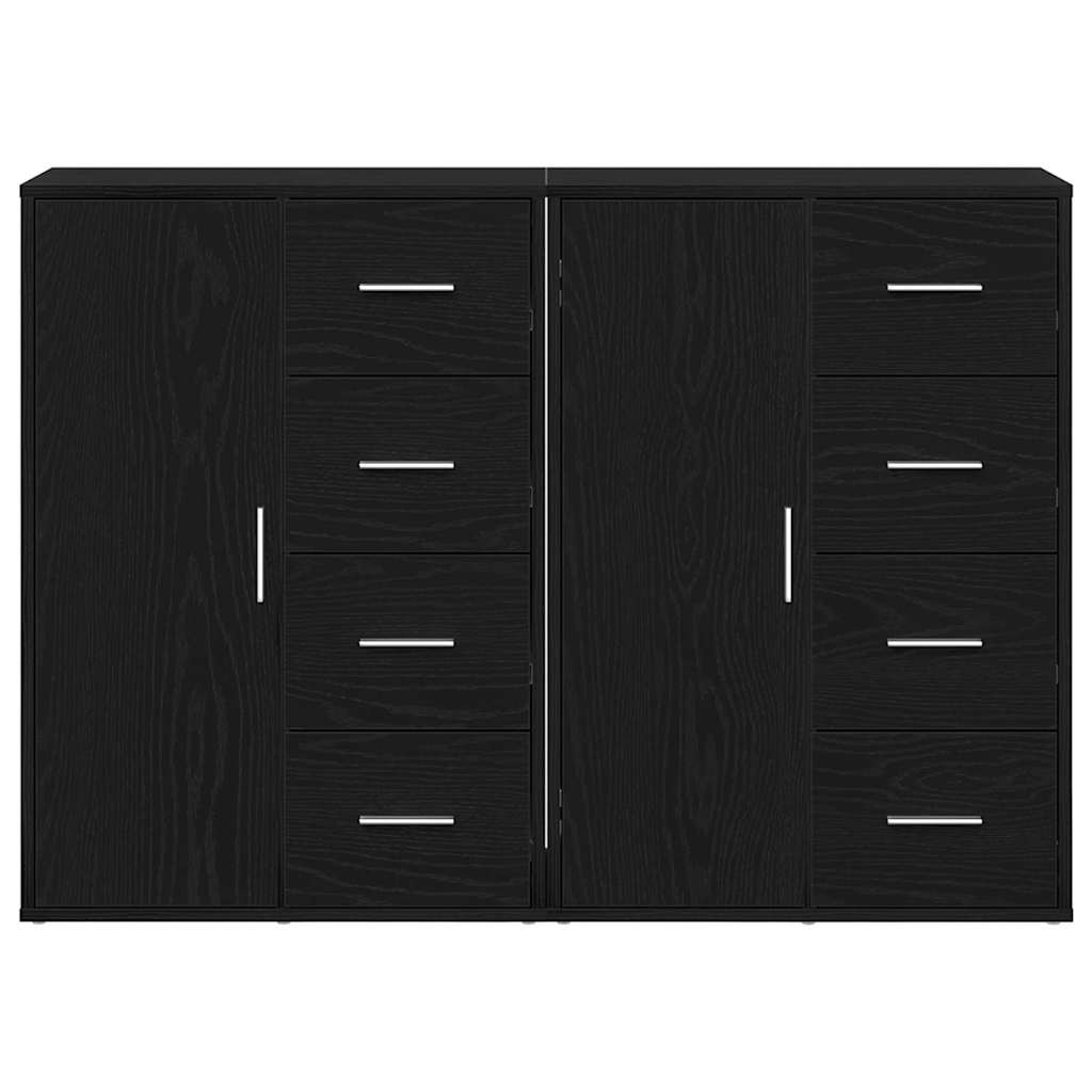 Sideboard 2 pcs Schwarz Eichen-Optik 60 x 31 x 84 cm