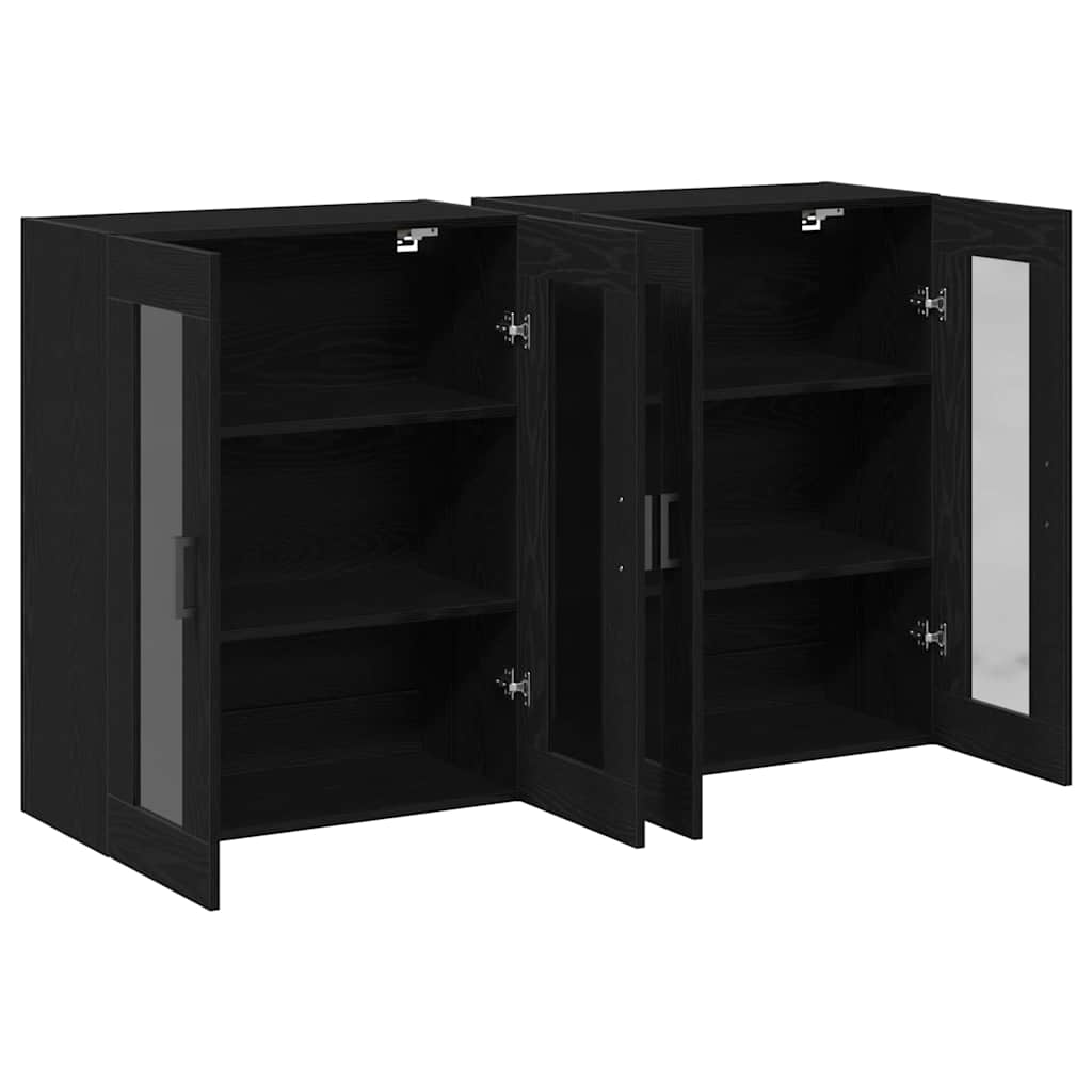 Wandschränke 2 pcs Schwarz Eichen-Optik 69,5 x 34 x 90 cm