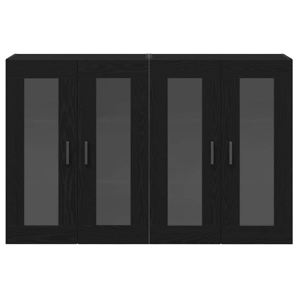Wandschränke 2 pcs Schwarz Eichen-Optik 69,5 x 34 x 90 cm
