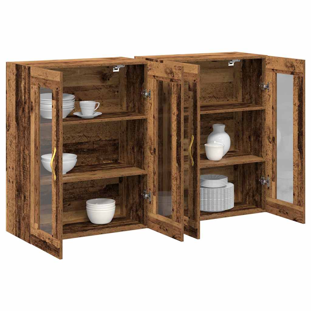 Wandschränke 2 pcs Altholz 69,5 x 34 x 90 cm Holzwerkstoff