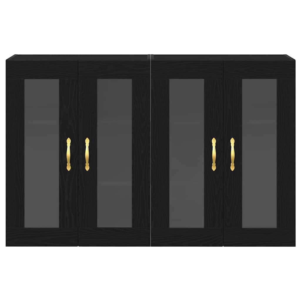 Wandschränke 2 pcs Schwarz Eichen-Optik 69,5 x 34 x 90 cm