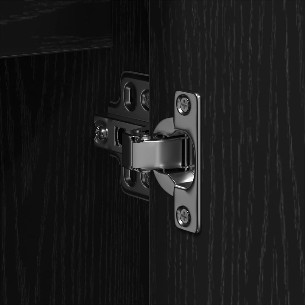 Badezimmermöbel-Set mit Regal 2 pcs Schwarz Holzwerkstoff