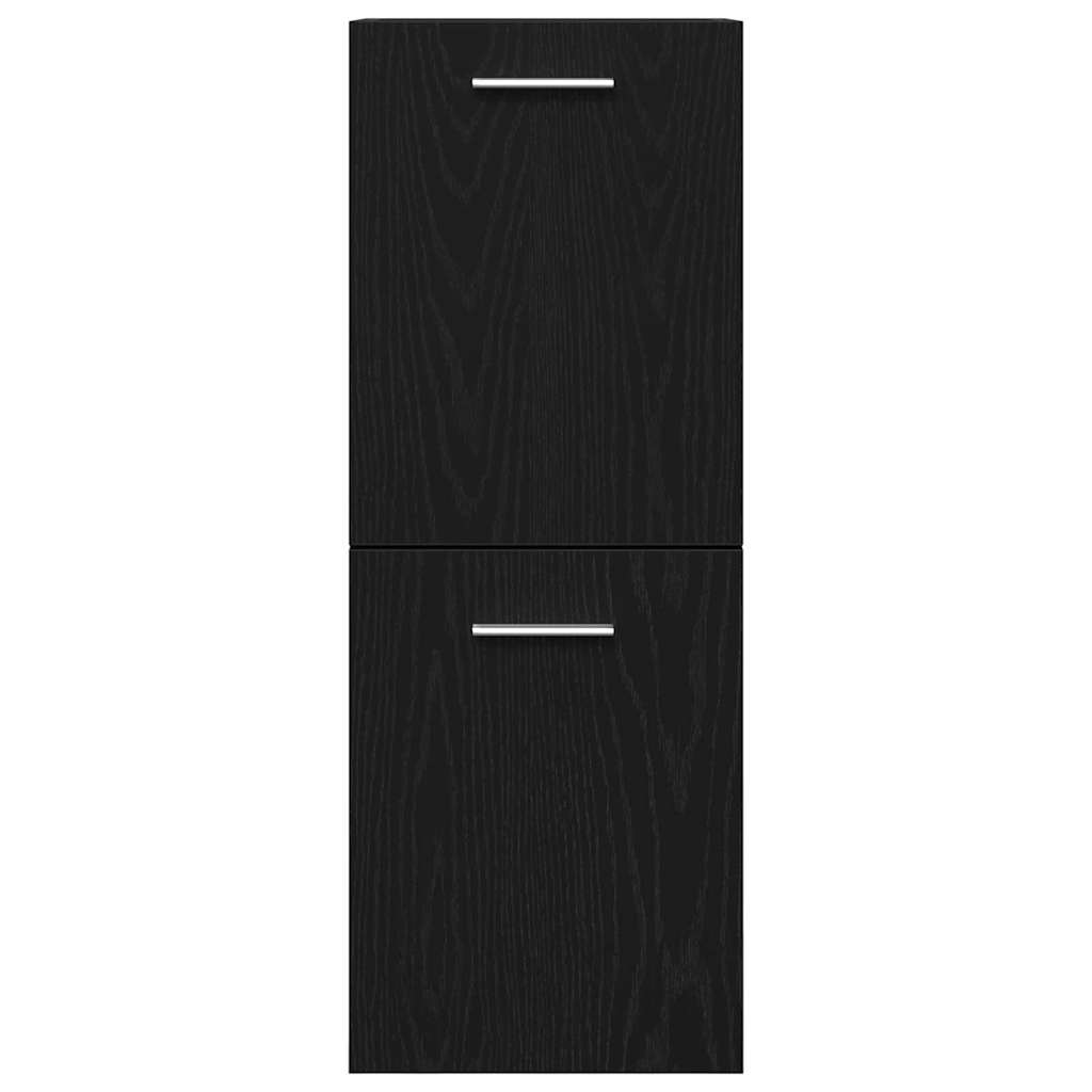 Badezimmermöbel-Set 3 pcs Schwarz Eichen-Optik Holzwerkstoff