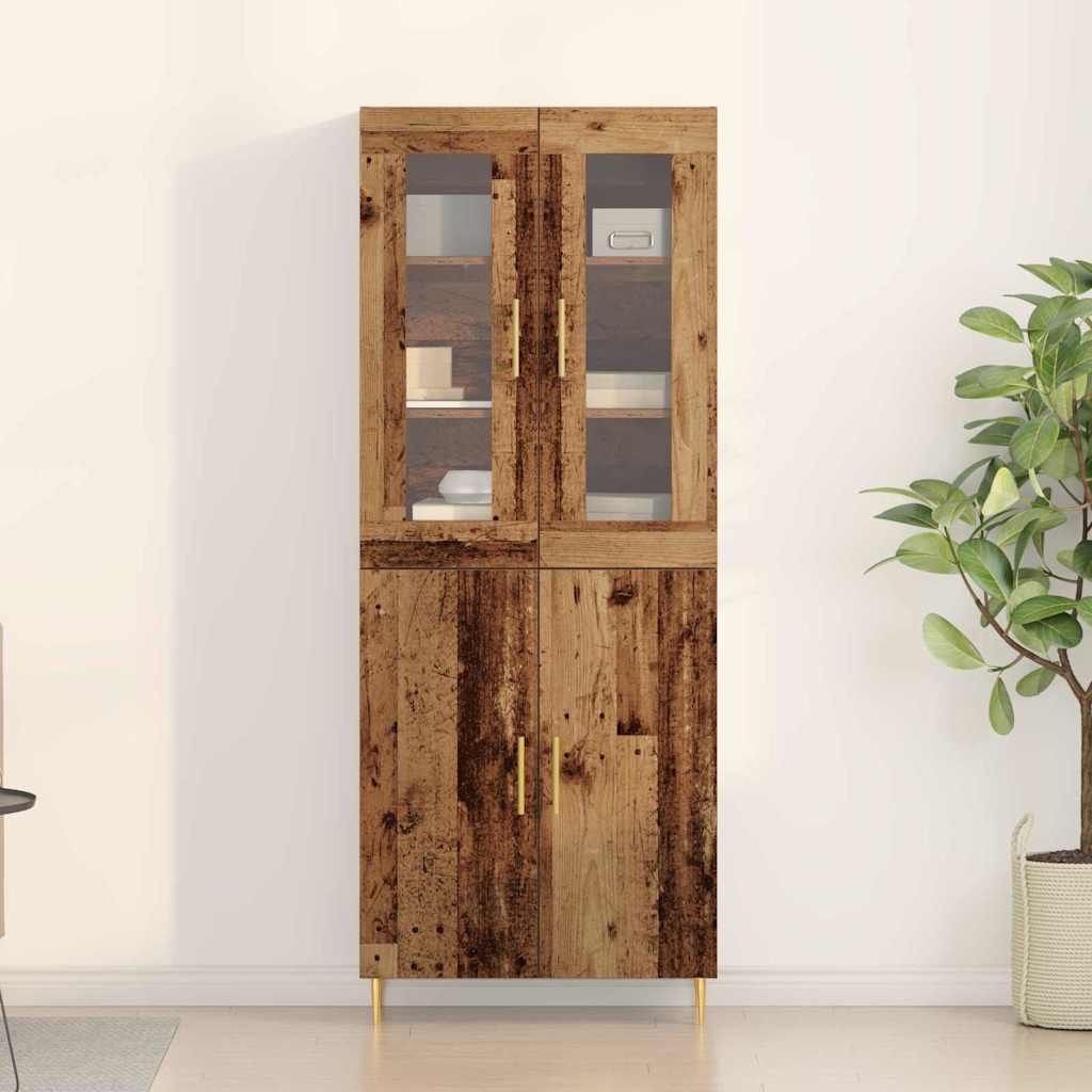 Highboard 2 pcs Altholz Holzwerkstoff
