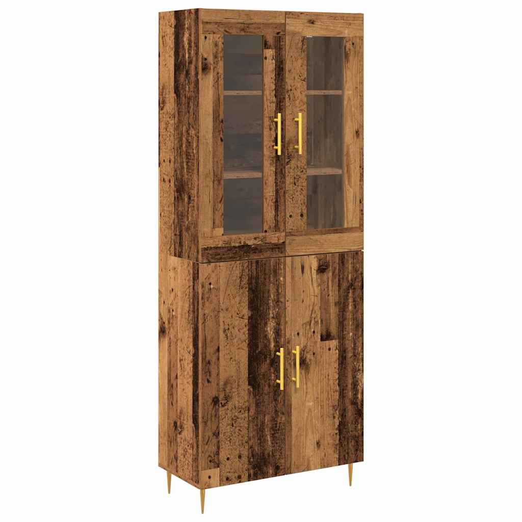 Highboard 2 pcs Altholz Holzwerkstoff