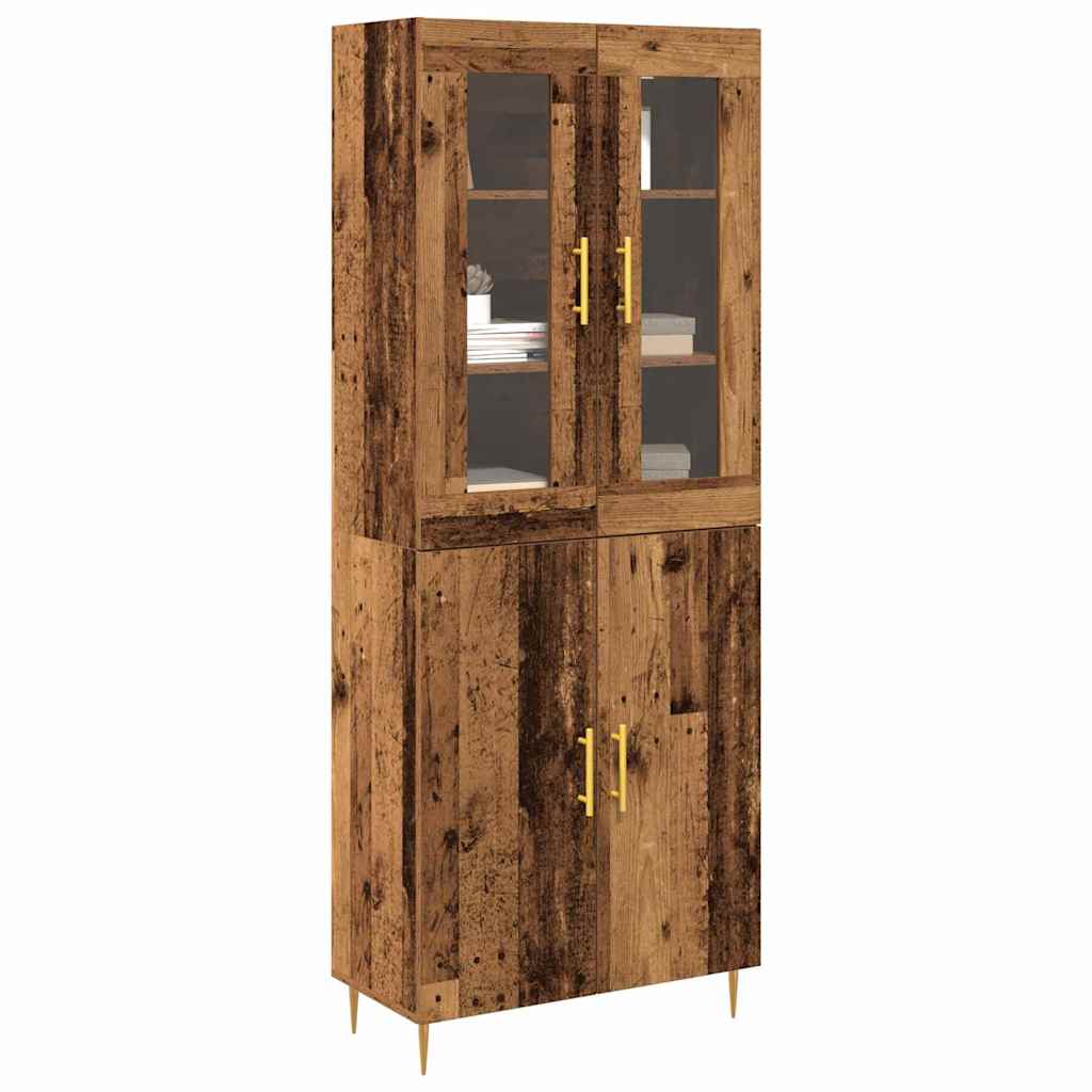 Highboard 2 pcs Altholz Holzwerkstoff