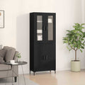 Highboard 2 pcs Schwarz Eichen-Optik 69,5 x 34 x 180 cm