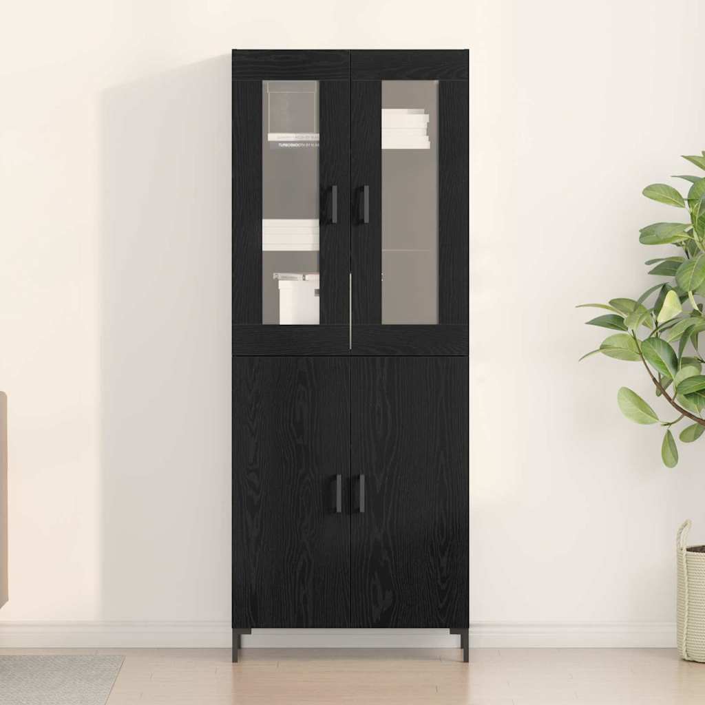 Highboard 2 pcs Schwarz Eichen-Optik 69,5 x 34 x 180 cm