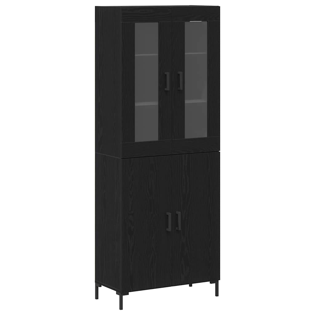 Highboard 2 pcs Schwarz Eichen-Optik 69,5 x 34 x 180 cm