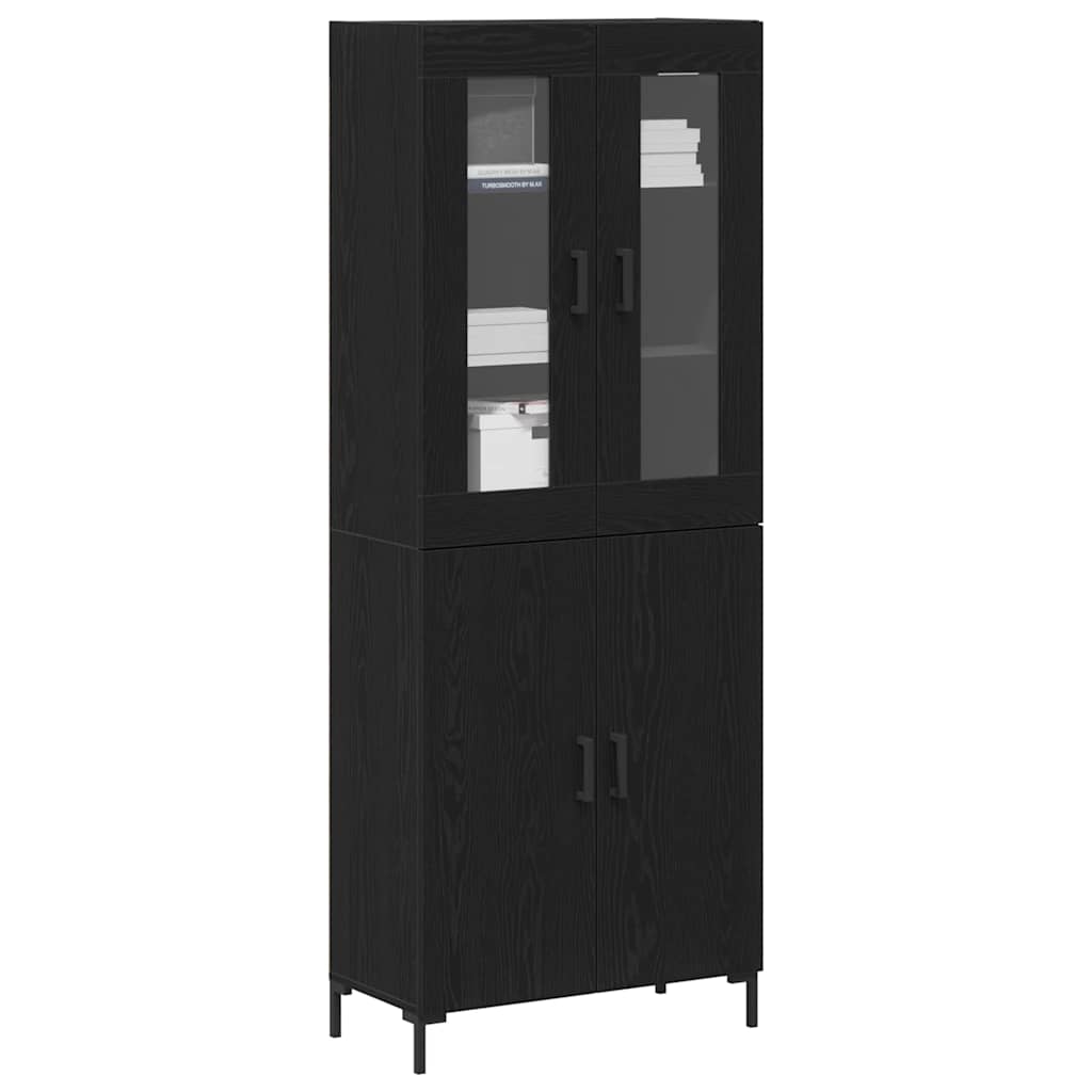 Highboard 2 pcs Schwarz Eichen-Optik 69,5 x 34 x 180 cm